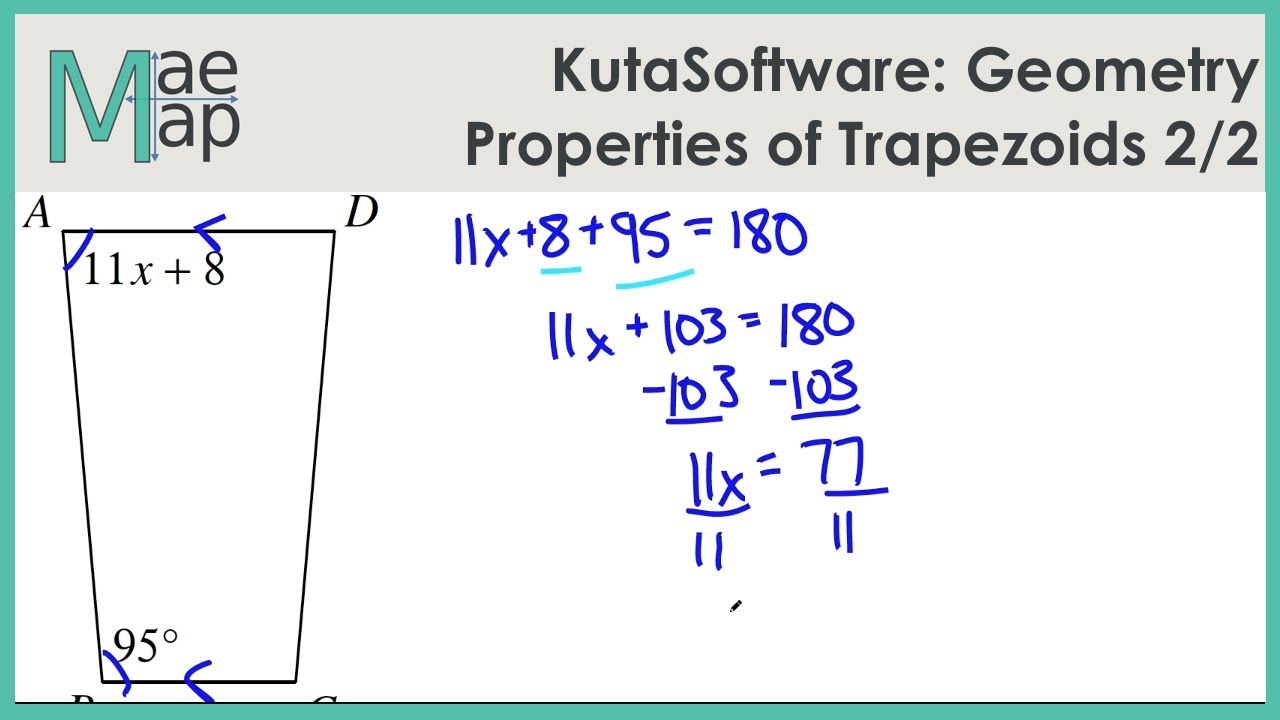 KutaSoftware: Geometry- Properties Of Trapezoids Part 2