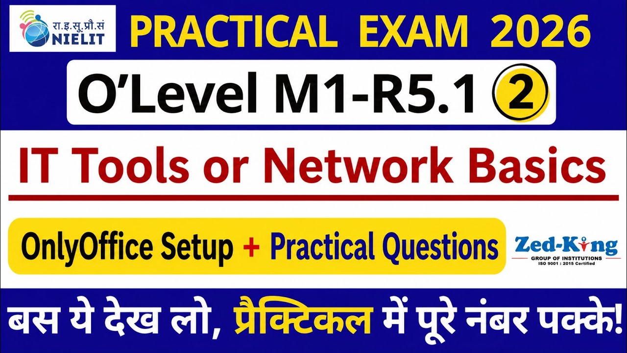 NIELIT O Level M1-R5.1 Practical Exam 2026 | OnlyOffice Installation & Practical Questions