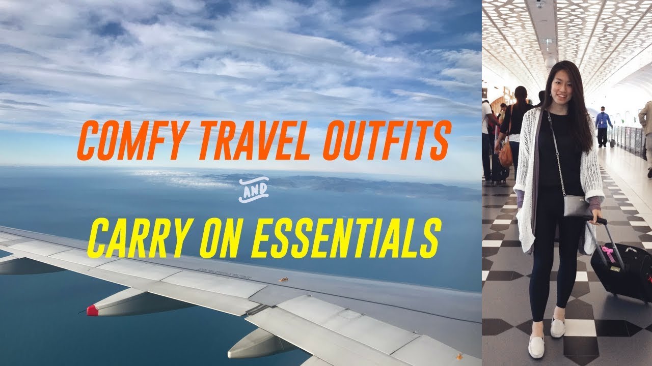 Airport Travel Outfits + Travel Essentials || Long Flights || Comfy Chic