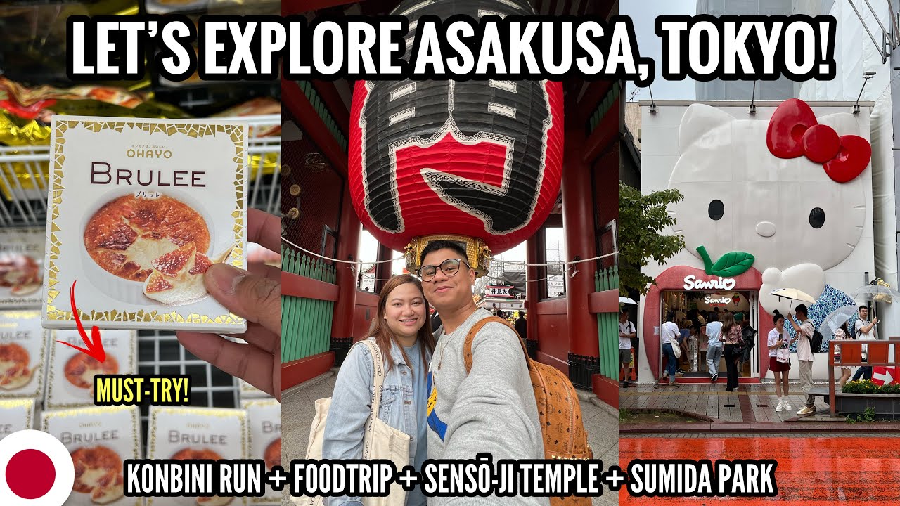 LET'S EXPLORE ASAKUSA! | SENSŌ-JI TEMPLE, NAKAMISE-DORI,  SUMIDA PARK + GASHAPON & KONBINI FOOD TRIP