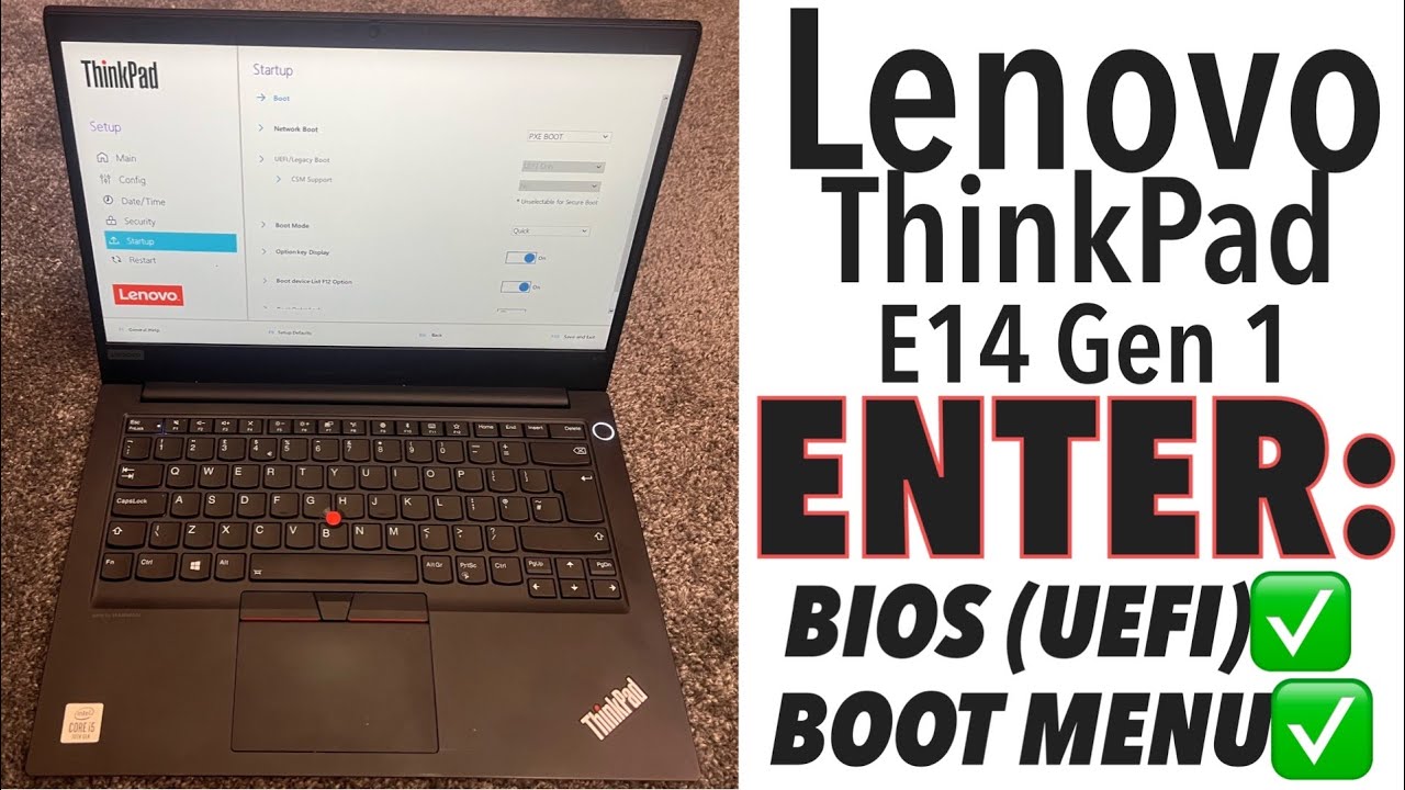 Lenovo ThinkPad E14 Gen 1 — как войти в настройки BIOS (UEFI) и меню загрузки