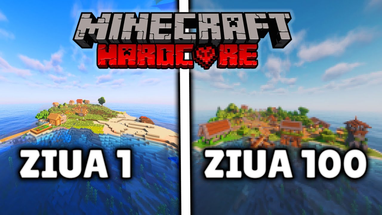Am supraviețuit 100 de zile BLOCAT pe o INSULĂ  în Minecraft Hardcore