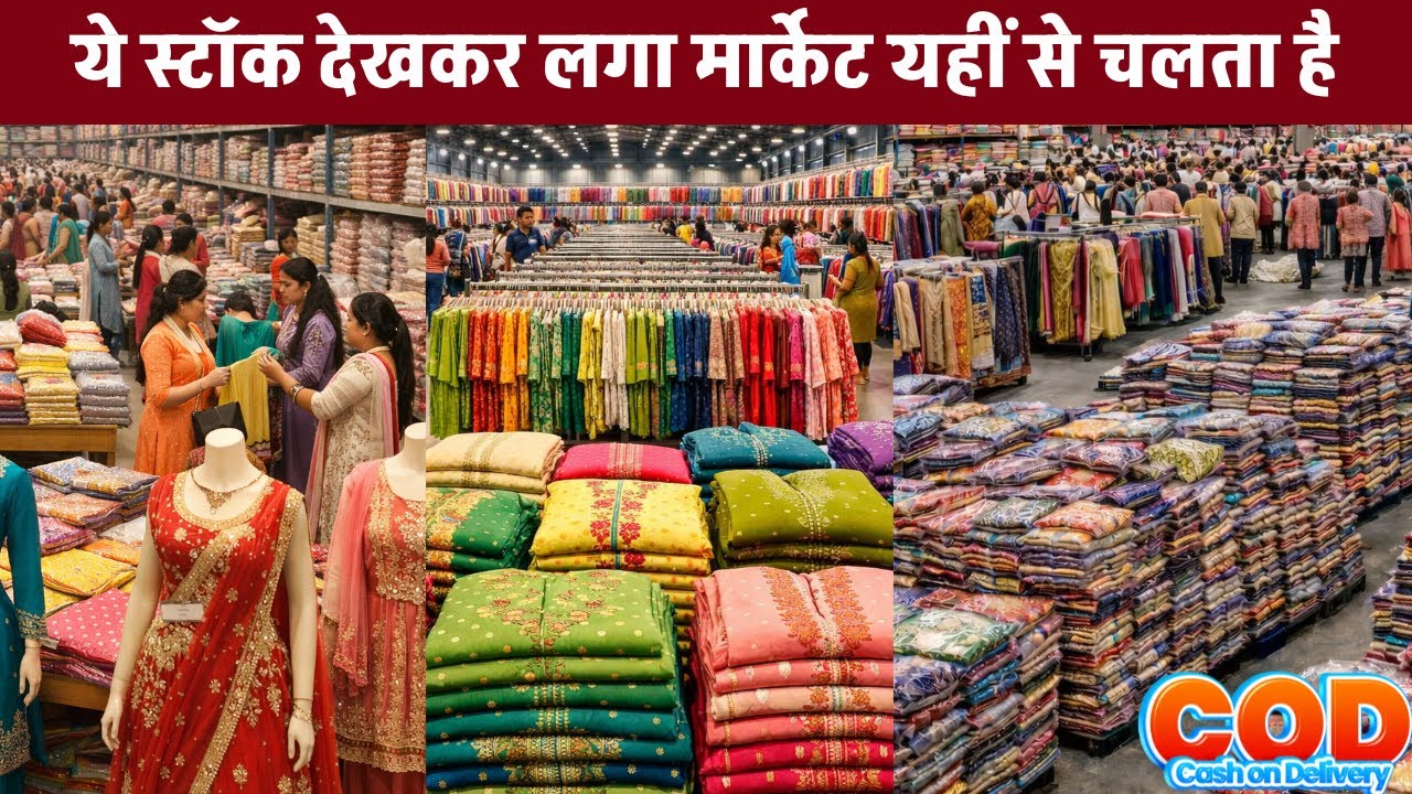 ये स्टॉक देखकर लगा मार्केट यहीं से चलता है | Surat Saree Fcatory | Kesaria Textile Market | Saree