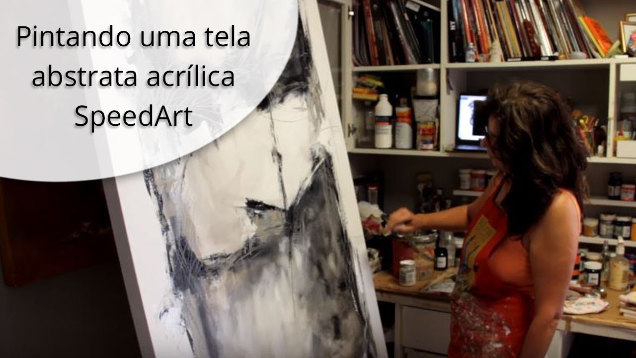 Pintando uma tela abstrata acrílica SpeedArt