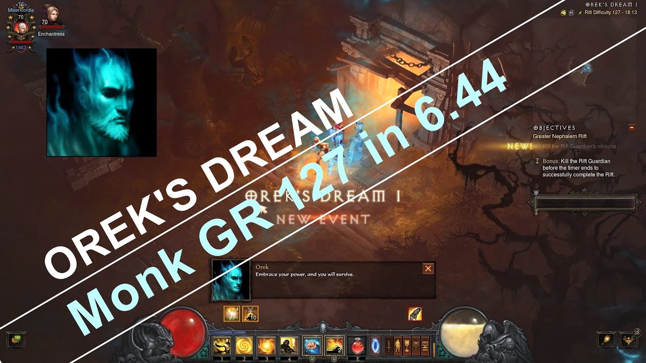 Orek's Dream - GR127 Water Ally Inna Monk - Diablo 3 Season 26