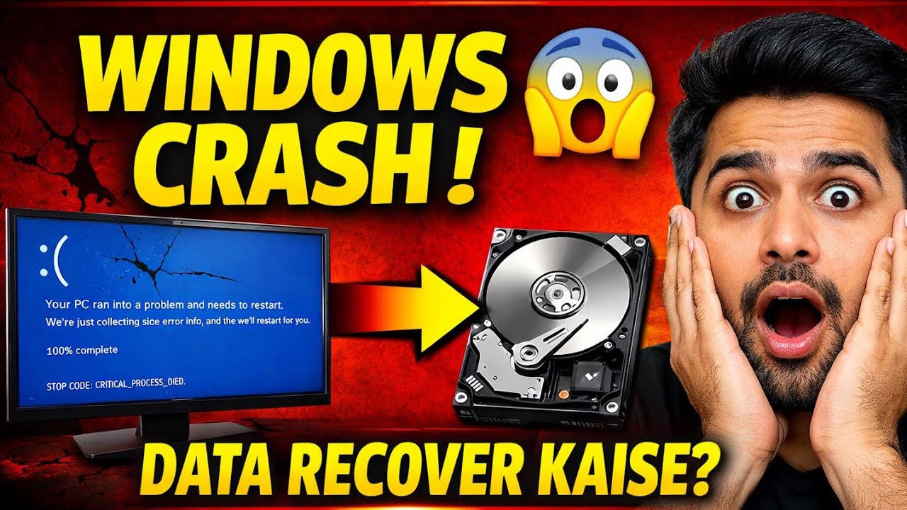 PC Crash Ho Gaya? How to Recover Data | Windows 10 / 11 | Step by Step Hindi #datarecovery
