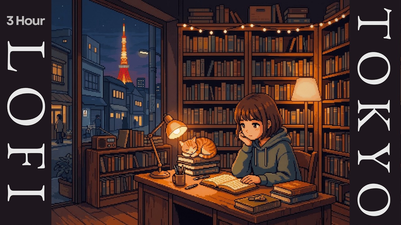 Midnight Bookstore Lofi 📚 Reading Nook | Nostalgic Tokyo Ink