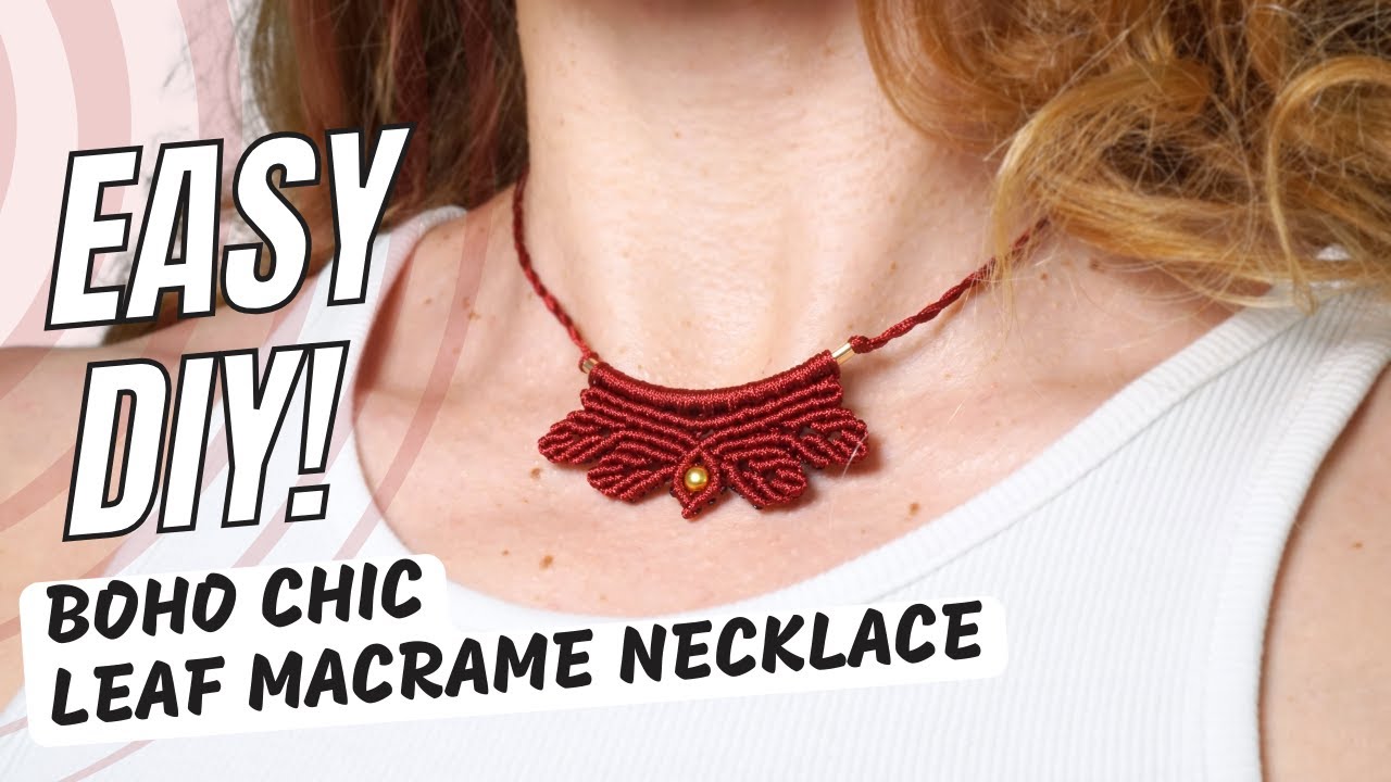 Create Your Own Leaf Macrame Necklace | Super Easy & Trendy DIY Tutorial 🌿✨
