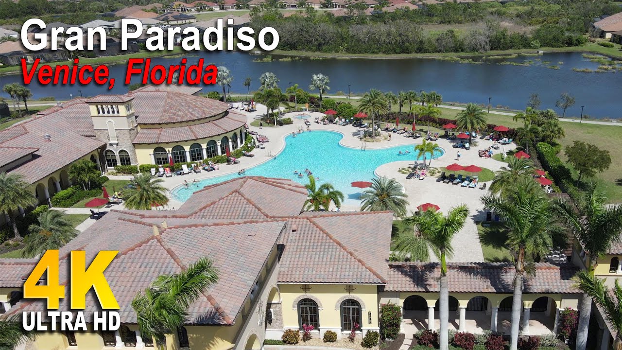 Arial view of the Gran Paradiso Community located in Venice Florida