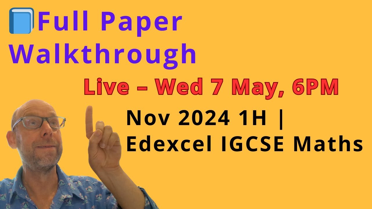 📘 Full Walkthrough – November 2024 1H | Edexcel IGCSE Maths | Live Paper Practice