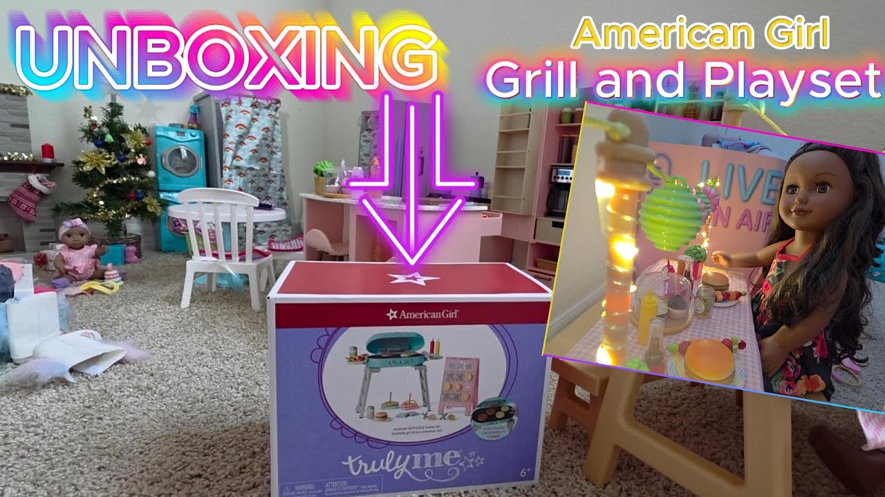 Unboxing American Girl Grill Playset, Also New Fairy lights for the My life as picnic table