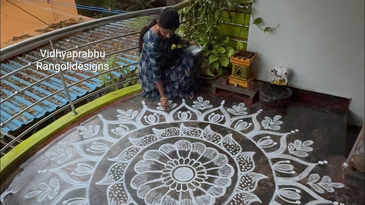 Festival rangoli making video 🌺 Traditional muggulu design 🌺 Daily kolam #vidhyaprabhurangolidesigns