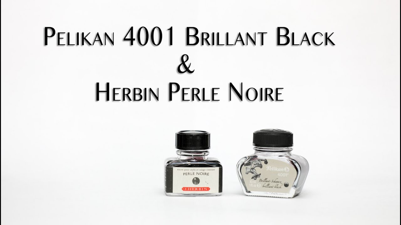 Pelikan black e Herbin black perle noire inchiostri  - inks test review