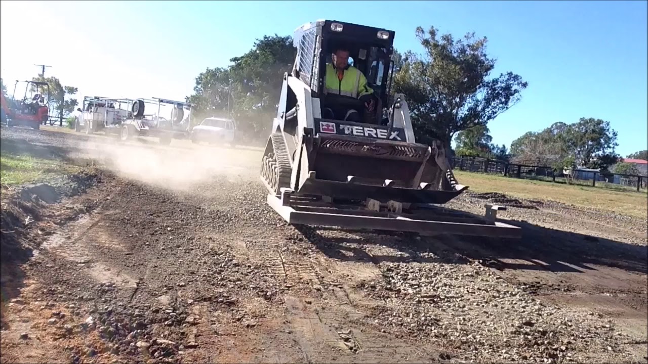 Brisbane Mini Excavations ASV Terex Pt30 leveling time lapse