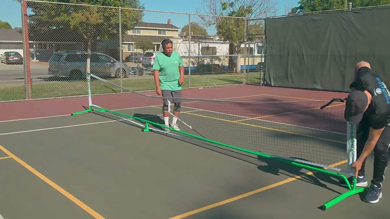 Quick and easy way to set up your portable pickleball net in 2min.