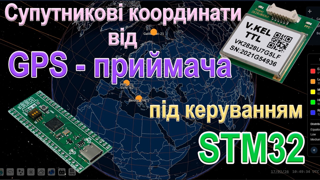 Програмуємо STM32 на отримання даних з супутників GPS приймачем VK2828U7G5LF