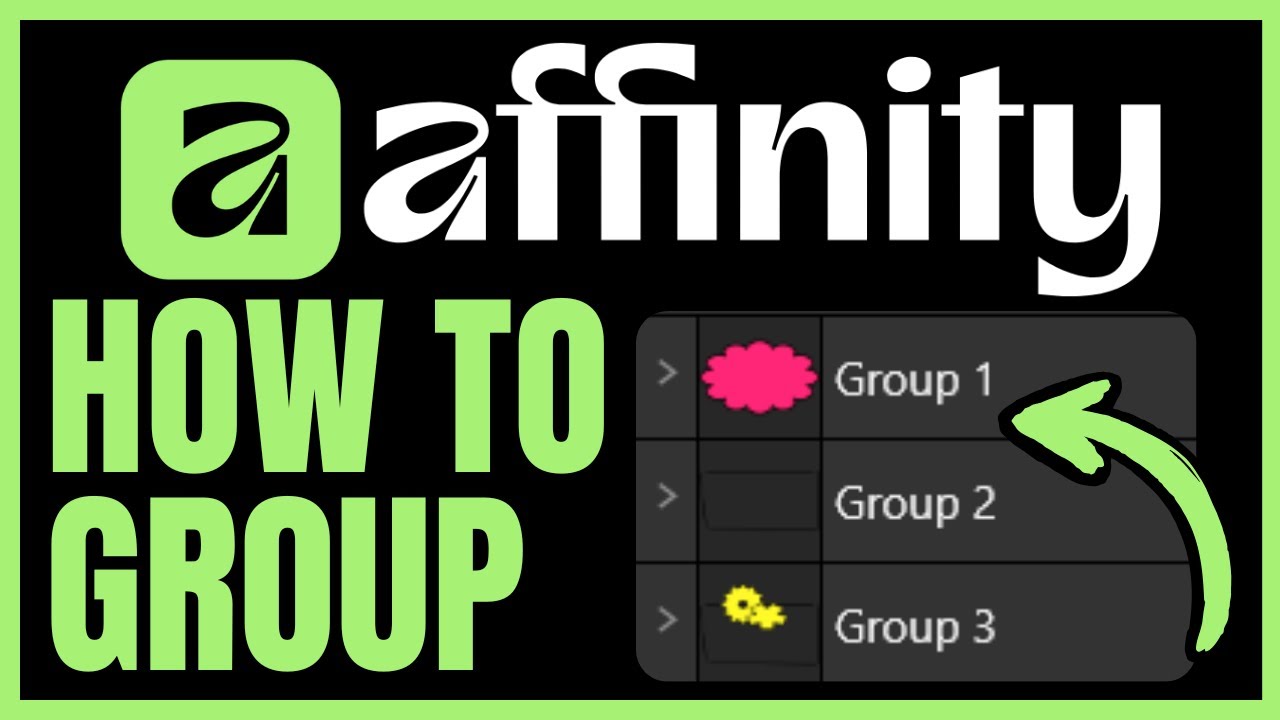 Как объединять объекты в группу в Affinity Designer (БЫСТРО И ПРОСТО) 2026