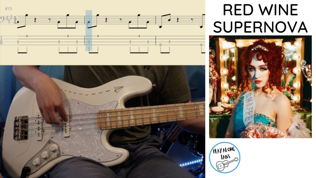 Chappell Roan: Red Wine Supernova - Bass Cover with Bass Tab