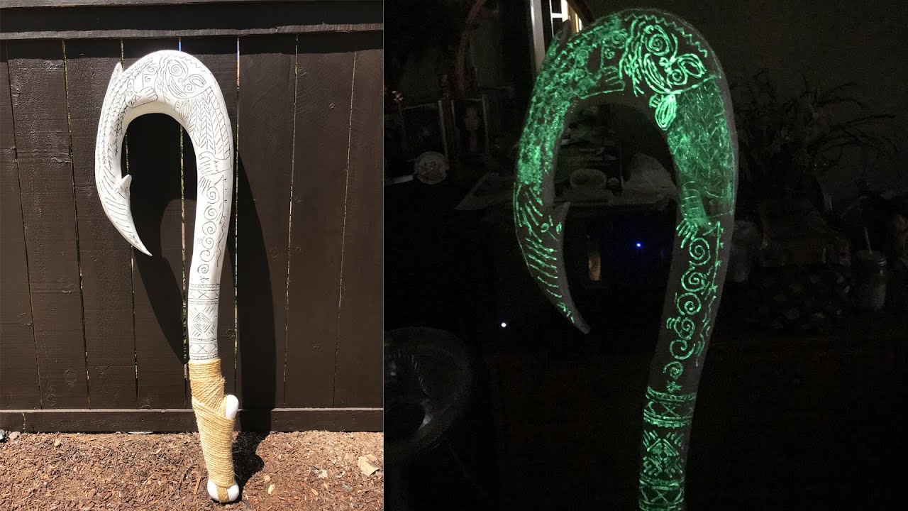 Low budget scratch built Glow in the Dark Maui Magical Hook from Moana movie 55