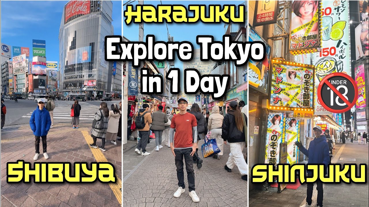 EXPLORE TOKYO IN 1 DAY | SHIBUYA - HARAJUKU - SHINJUKU | TOKYO NIGHTLIFE