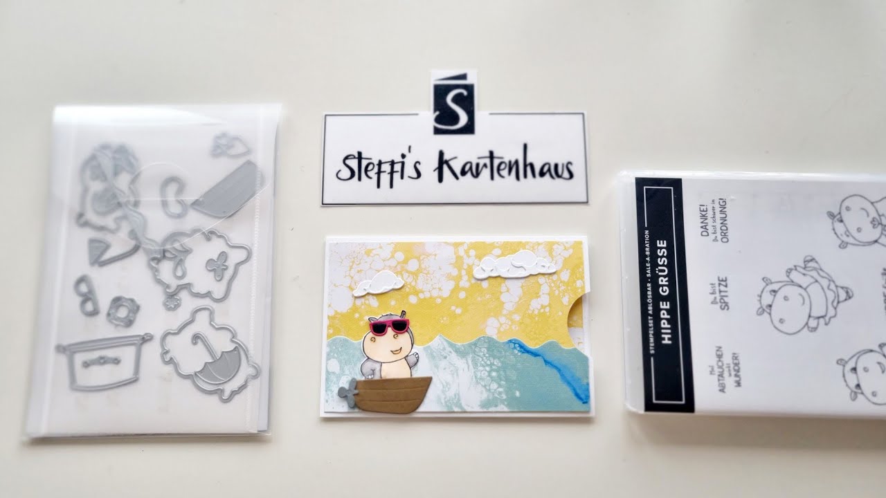 Anleitung Magnetic Slider Card ZiehKarte mit Magneten Stampin up Hippe Grüsse Nilpferd