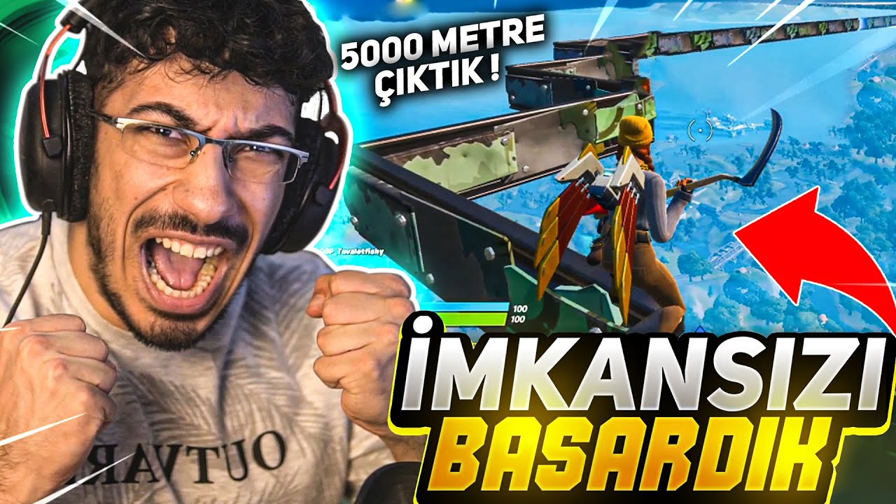 IMKANSIZ SKYBASE CHALLENGE 2 !! OHAA 5000 METRE YÜKSELDİK !! ( Fortnite Battle Royale Türkçe )