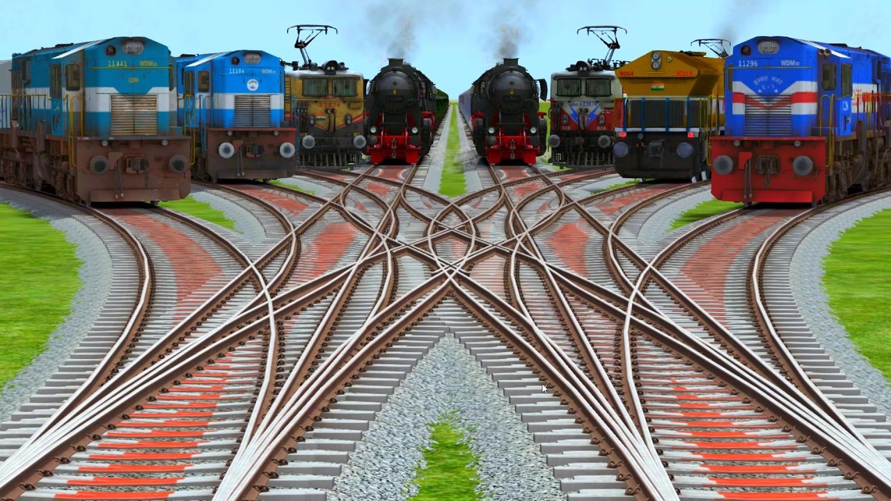 All Realistic Trains Run At Bumpy High Graphics Railroad Tracks | The Grand Railway Junction