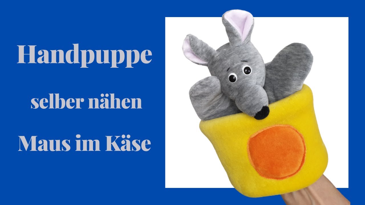 So einfach geht Handpuppe selber nähen Maus im Käse - How to make a handpuppet mouse in the cheese