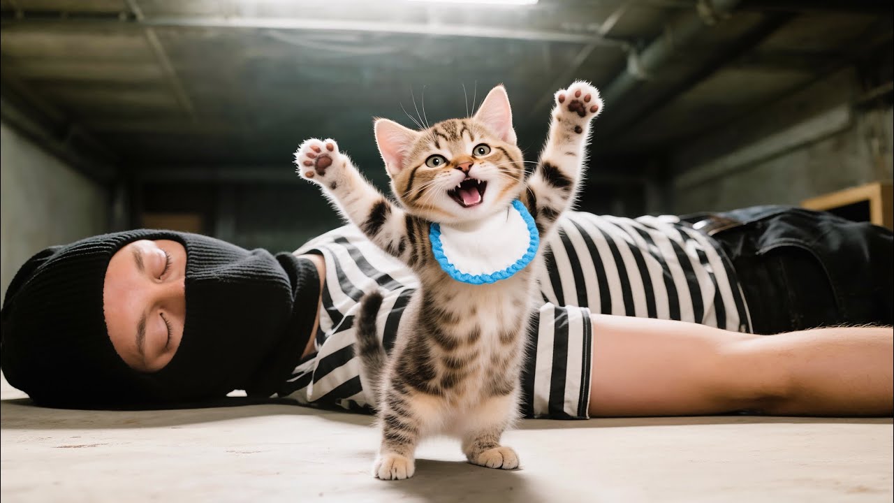 Kitten Jojo is home alone when a silly thief sneaks in. Watch Jojo use traps to stop the bad guy!