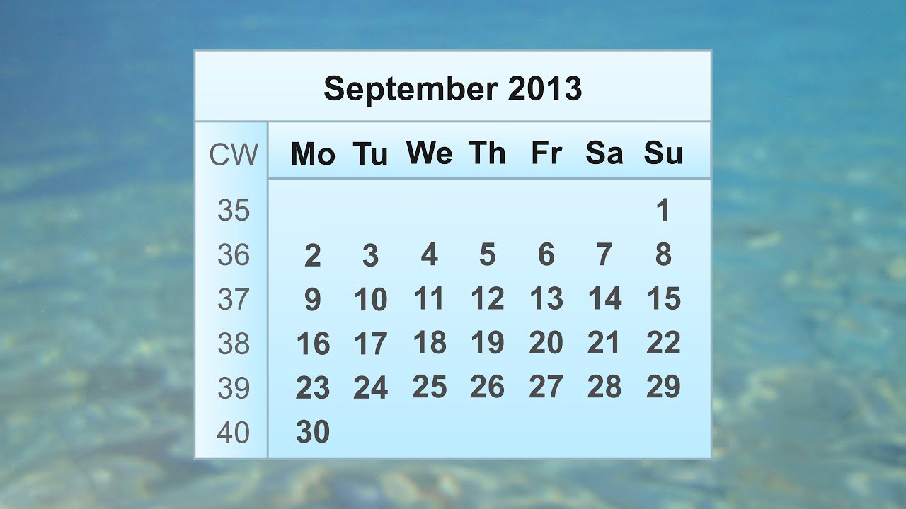 September 2013 Calendar
