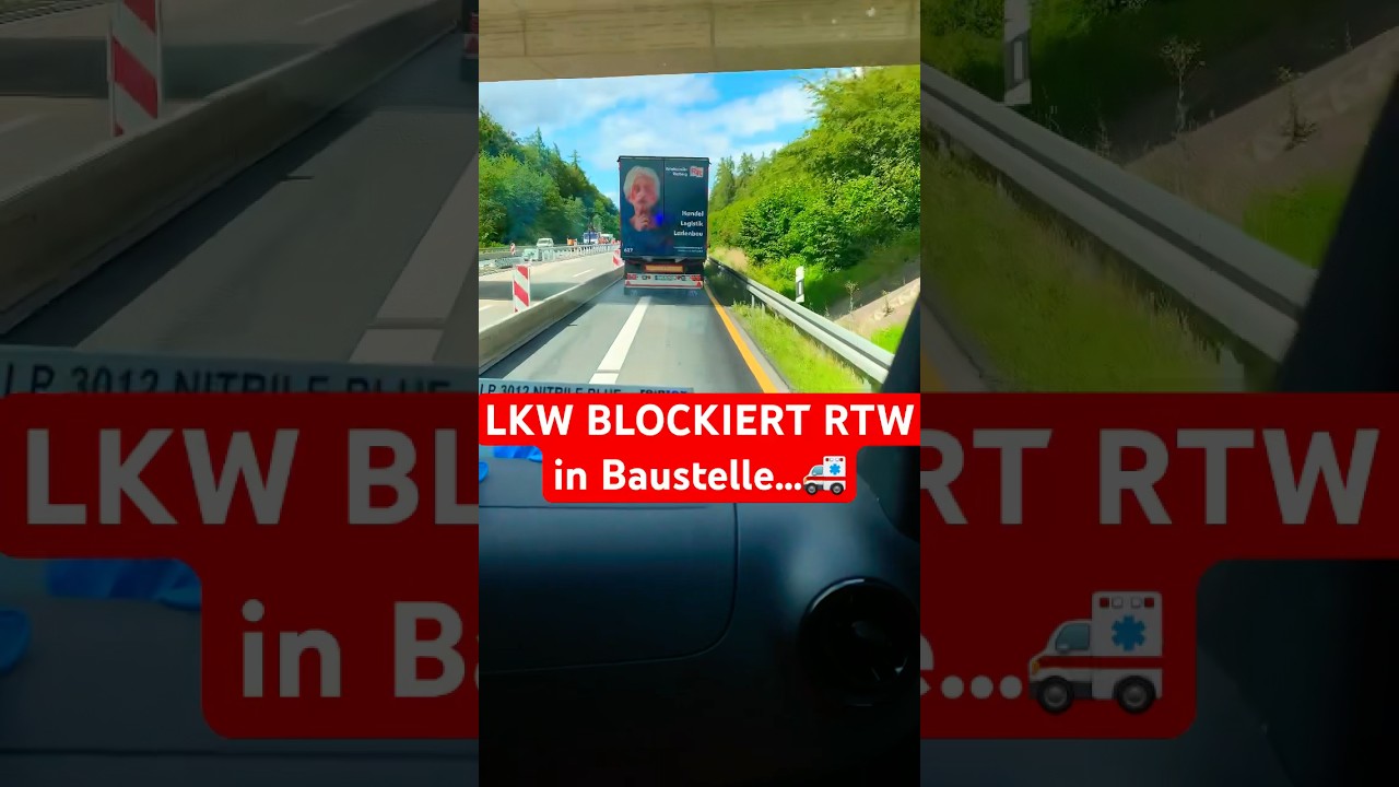 RTW in Baustelle AUSGEBREMST&hellip;Inside View Rettungsdienst 🚑 #einsatzfahrt#blaulicht #blaulichtfahrt