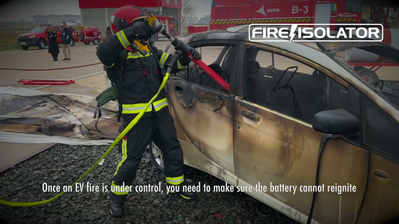 Fire Isolator EV Fire Gun in Action | Penetrating EV Batteries to Stop Thermal Runaway