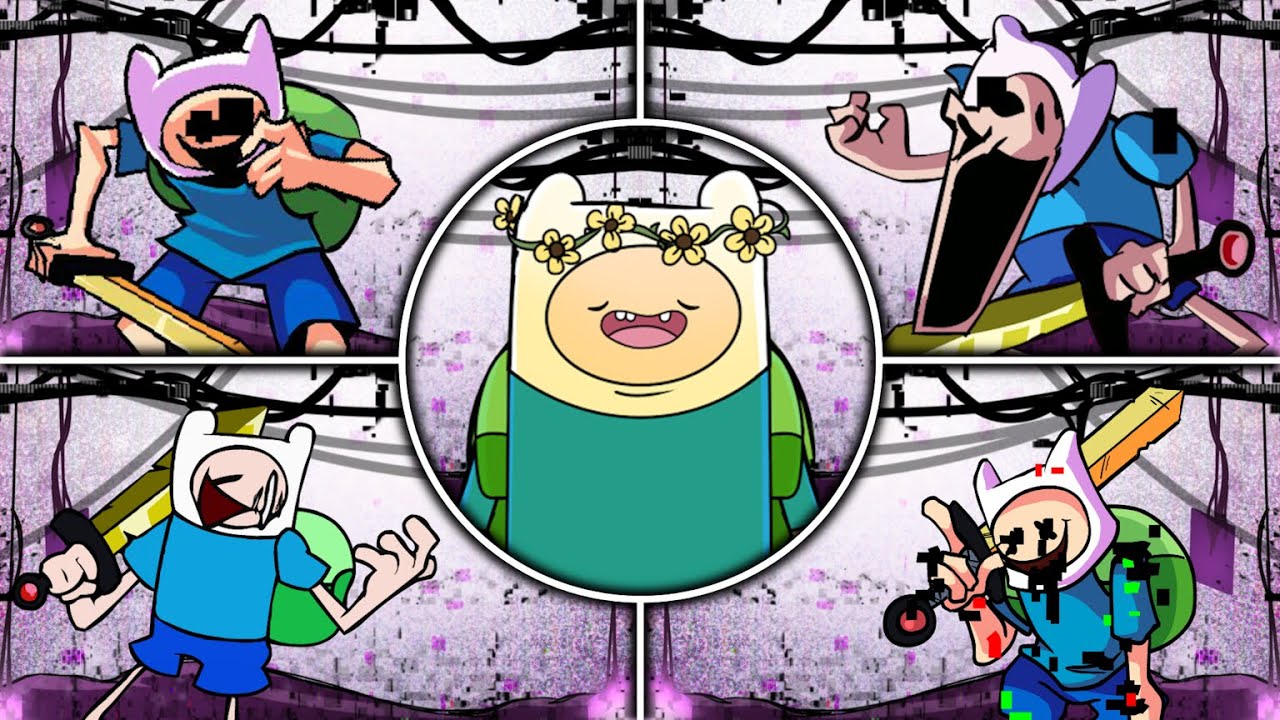 FNF Glitched Finn All Phases - FNF Pibby Finn (Pibby Adventure Time)