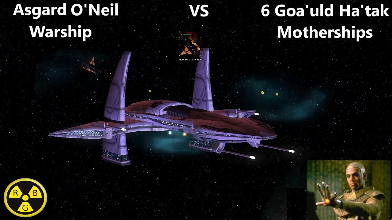 Asgard O'Neill Warship VS 6 Goa'uld Motherships | Stargate Ship Battle | Bridge Commander |