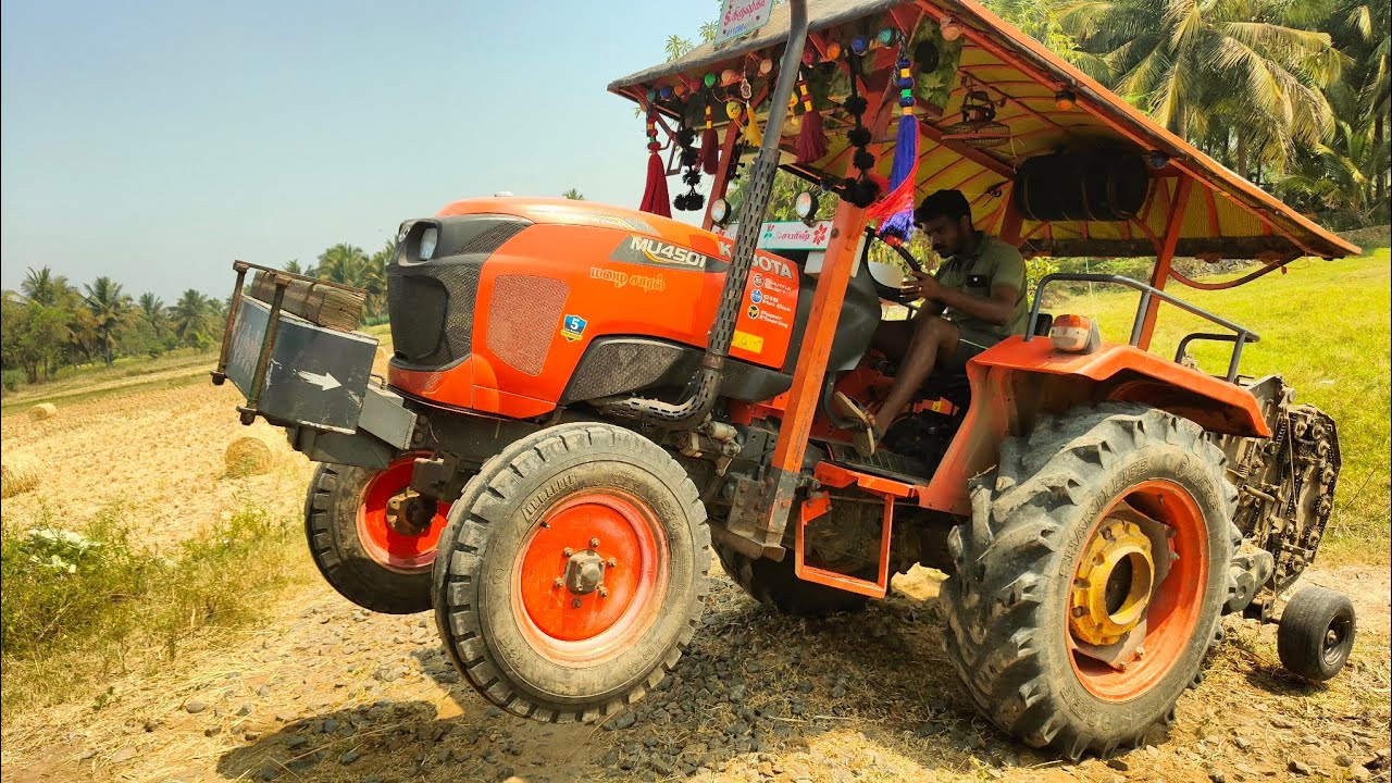 Kubota MU4501 tractor goes to gomathi baller rolling in  solam thadu
