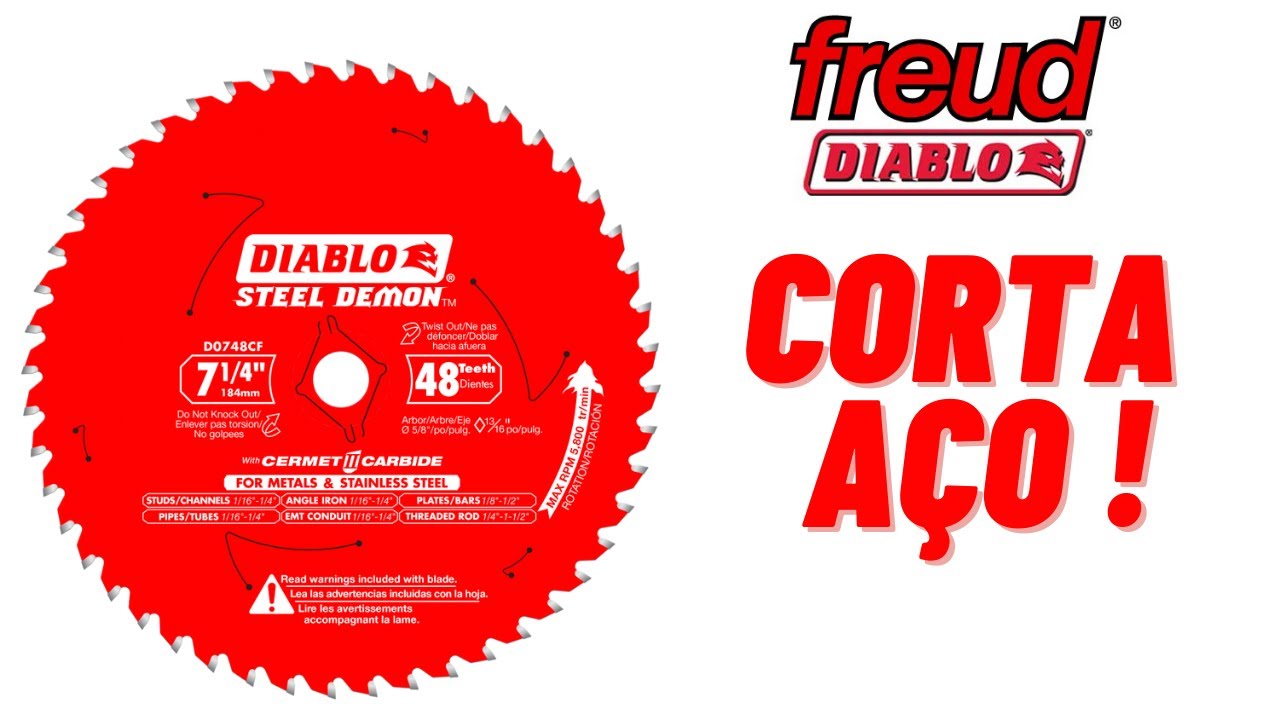 CORTA TUDO ESSE DISCO ! DIABLO STELL DEMON 7-1/4 pol. 48 DENTES CERMET PARA USO EM SERRA CIRCULAR.