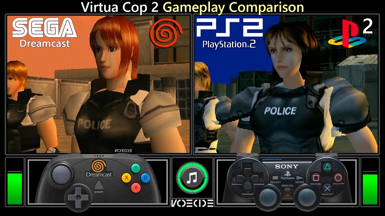 Virtua Cop 2 (Dreamcast vs PlayStation 2) Gameplay Comparison