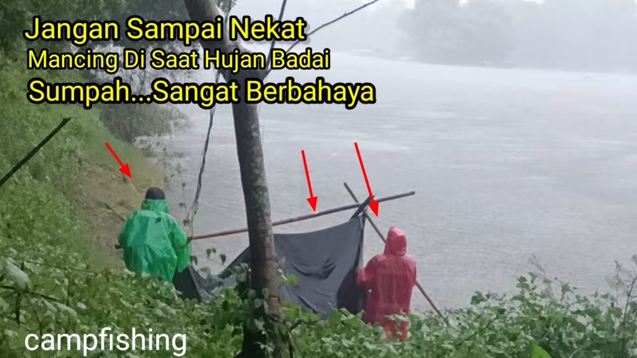 Campfishing Waduk Jatiluhur Terbaru //Sumpah Bahaya nya Mancing Di Saat Hujan Badai,Nyawa Taruhannya