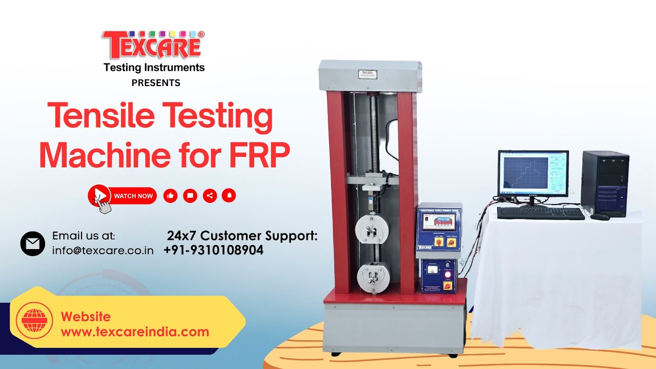 Tensile testing machine for frp, frp tensile testing, frp modulus test, elongation test frp, iso 527
