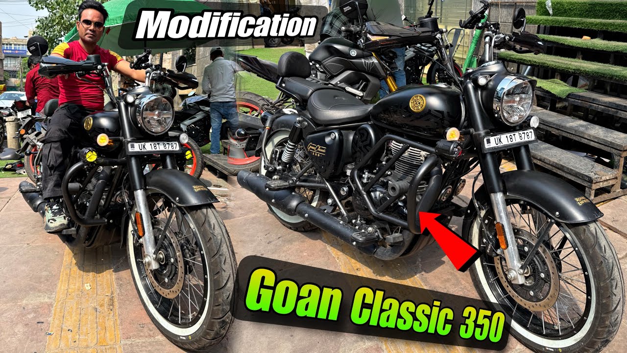 Goan classic 350 black modified | goan Back Rest | Goan 350 modification | Skd bike world
