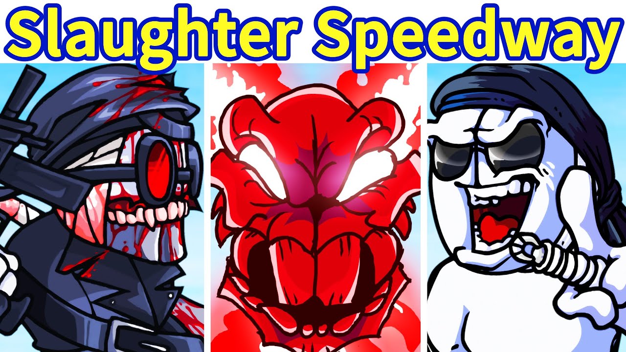 FNF: Slaughter Speedway But Everyone Is Here! (Hellclown, Hank, Sanford, Deimos) | FNF Mod/Fanmade