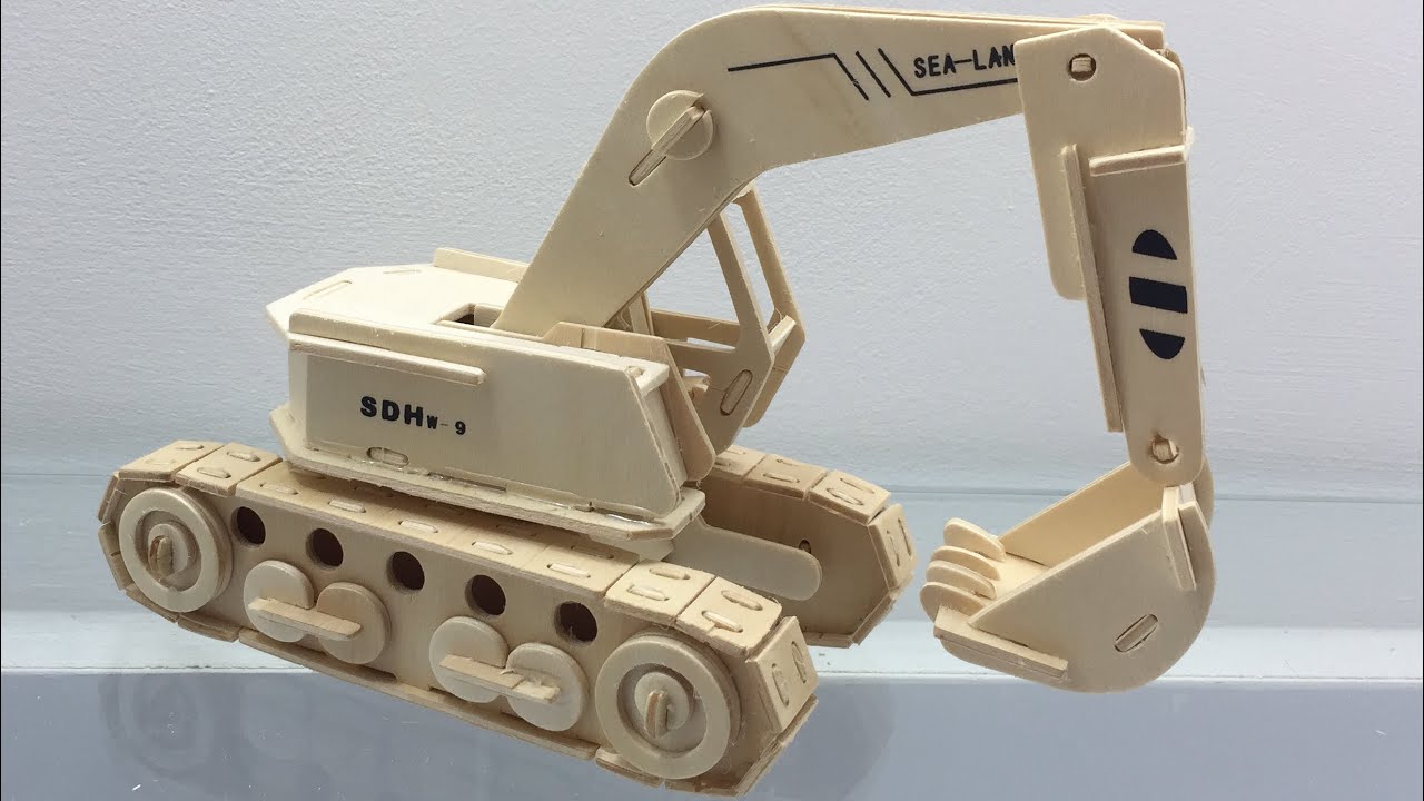 DIY 3D Woodcraft Construction Kit Excavator