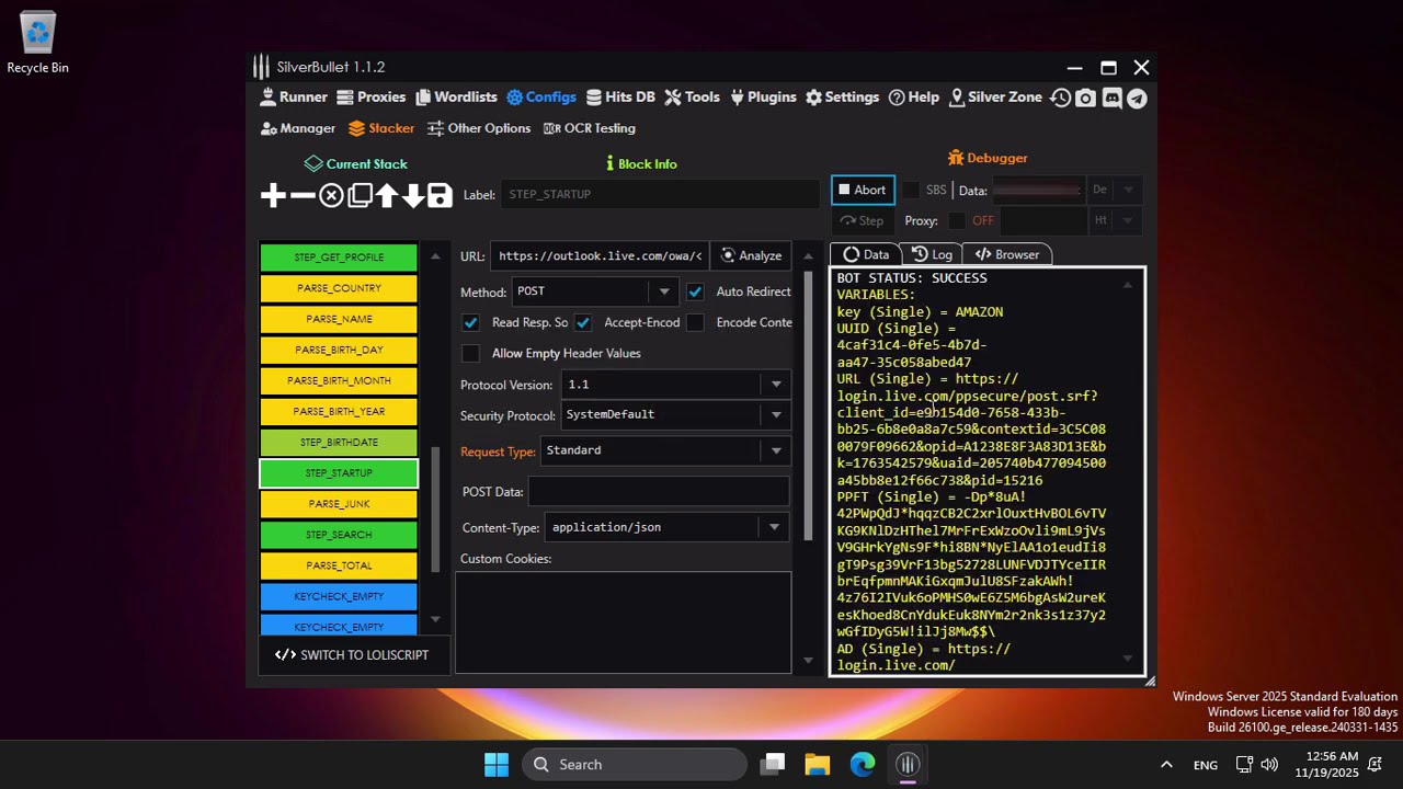 New Hotmail Inbox Searcher Proxyless Config for SilverBullet