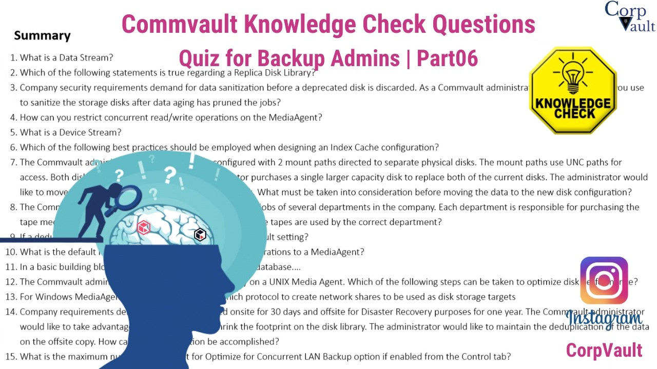 #Commvault - Knowledge Check Questions (Video - 6)