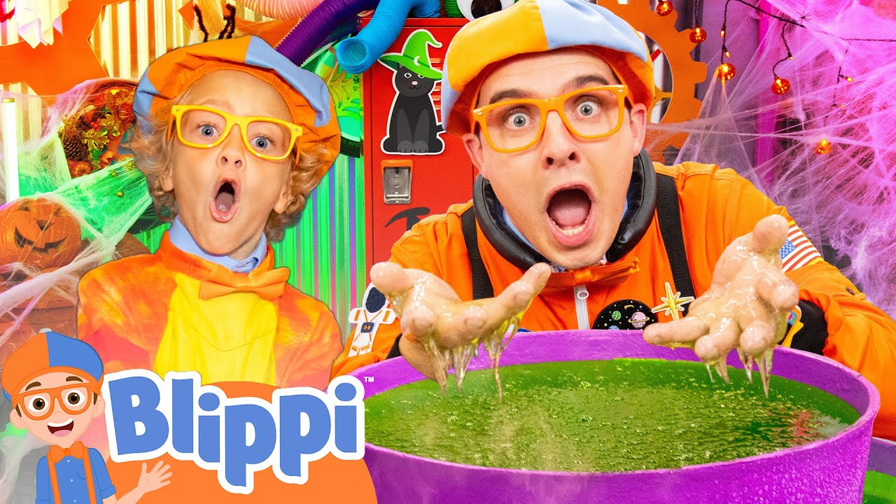 🎃 What's in the Halloween Slime Cauldron, Blippi??? 🤔 Halloween Videos for Kids
