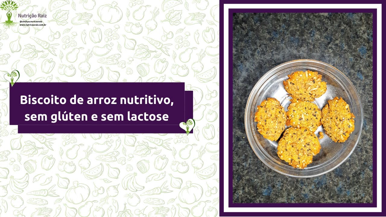Biscoito de arroz nutritivo, vegano, sem glúten e sem lactose