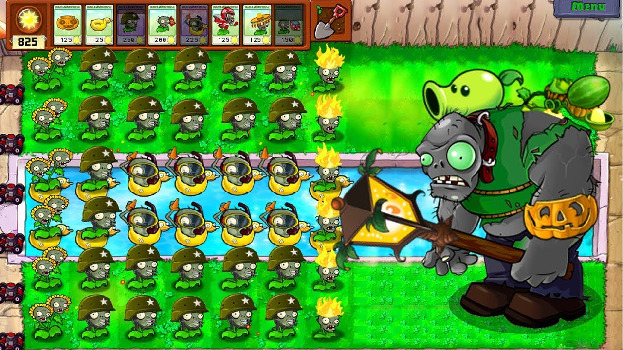 Gatling Pea vs Cattail Fight! Mod in Plants vs Zombies Mod ZomPlant vs Mod ZomBotany Gameplay