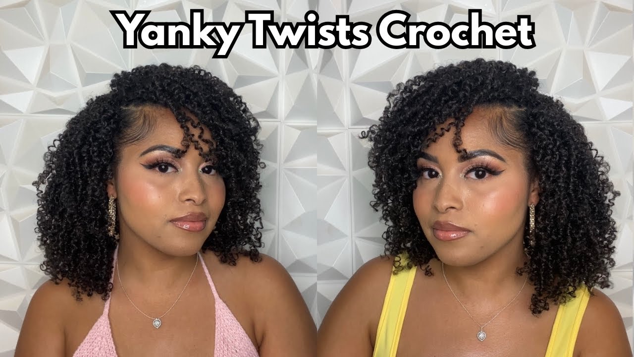 New Yanky Twists Curly Crochet Braids Plus Natural Protective Hairstyle w/ Illusion Part| 3b/3c hair