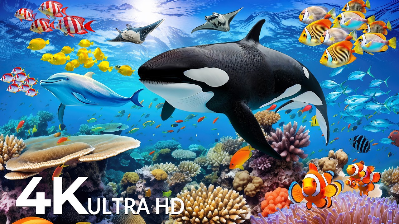 Underwater Wonders 4K - Amazing Fish, Coral Reefs & Sea Animals - Fish Tank Sound For Deep Sleep #25