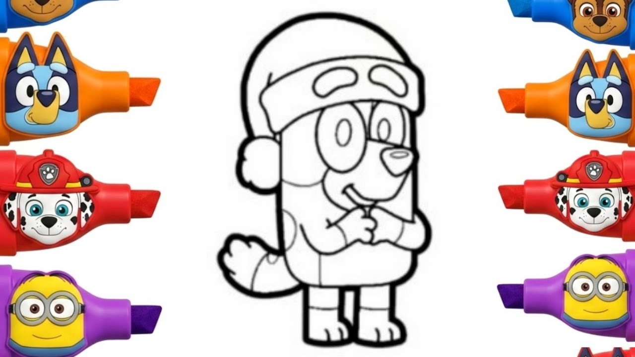 How to Draw Bluey Easy | Cartoon Drawing and Coloring Tutorial